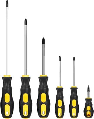 6-teiliges Magnetisches Kreuzschlitz-Schraubendreher-Set, Professioneller Gepolsterter Griff | Handwerkzeugset Mit Kreuzschlitz-Schraubendrehern
