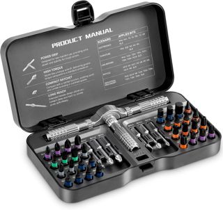 Ratschen Schraubendreher Set,40 in 1 magnetischer Schraubendreher Set,S2 Stahlbits, DIY Kombinationsbiegsame Welle,T Griff Schraubend für Präzisions-Elektrogerätereparatur,Fahrradwerkzeug Set