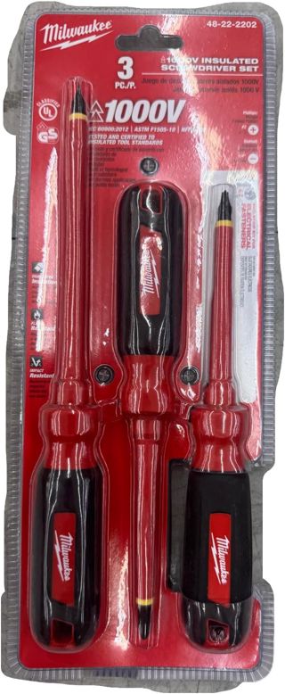 Milwaukee 48-22-2202 Schraubendreher-Set, isoliert, 1000 V, 3-teilig