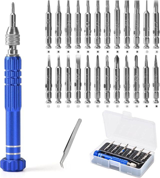 26-in-1 Präzisionsschraubendreher-Set für Feinmechanik, Cr-V-Bits