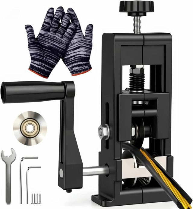 Qivine Kabelschälmaschine 1-25mm, Abisoliermaschine, Handkurbel, Stahl
