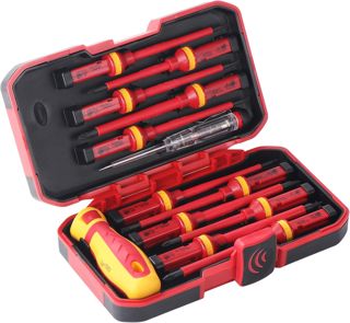 13 Teiliges Elektriker Schraubenzieher Set, Magnetisch Schraubendreher, Isolierter Schraubendrehergriff, Soliert bis 1000 V, Auswechselbarer Schraubendreher-Satz