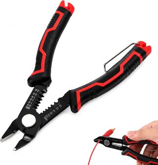 3-in-1 Seitenschneider, Schneidezange und Abisolierzange 15.7cm, Versteckte Feder, Anti Rutsch Griff, Wire Stripper Abisolierwerkzeug für 20-10 AWG Kabel, für Platinen und Kleinstarbeiten