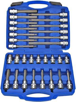 US PRO 3229 30-teiliges Schraubendreher-Set, 1,27 cm (1/2 Zoll), Innensechskant, flach und tief, 5-19 mm