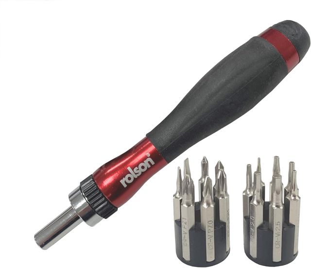 Rolson 28286 Ratschen-Präzisions-Schraubendreher und Bit-Set, 15-teilig