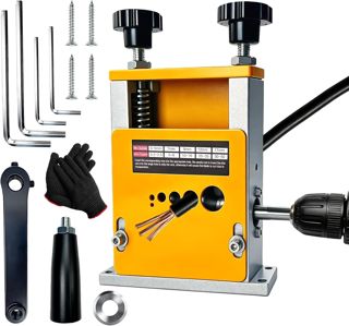Kabelschälmaschine für 3-17 mm Kabel, Kabelabisoliermaschine mit 6 Kanälen und 5 Klingen Manuelle Kabel Abisolier Maschine Abisolierzange Automatisch Abisolierwerkzeug für Kupferdraht Recycling