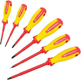 MichaelPro MP002030 VDE Insulated Electrician Screwdriver Set, Professional Phillips and Slotted Screwdriver, CR-MO Steel