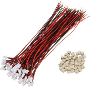 100Pcs Mini Micro Jst 1.0Mm Sh 2-Pin Stecker Mit Drähten Kabel 150Mm
