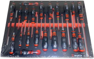 Würth Zebra Schraubendreher Satz TX PH Schlitz 21 Teile für Werkstattwagen in Schaumeinlage mit Carbonoptik ORSY 8.4.1 0965905916