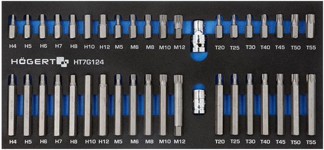 Högert Technik, 40er-Set Schraubendreher-Bits, EVA-Einsatz, HT7G124