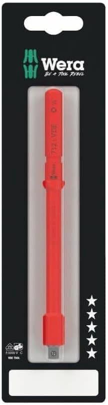 Wera 05073702001 Kraftform Kompakt A VDE 712 i SB Adapterklinge, isoliert, für 1/4" Steckschlüsseleinsätze, 1/4" x 154 mm