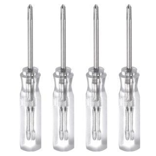 QUARKZMAN 8 Stück PH0 Mini Kreuzschraubendreher Set Kleine Schraubenzieher Set 1.5mm Magnetisch Kreuzkopf 45mm Länge Feinmechaniker Schraubendreher Set für Reparatur Werkzeug Set, Klar