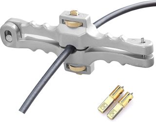 Vertikales Abisolierwerkzeug, 10-25 mm Abisolierzange und Kabelmesser, Kleins Abisolierer mit Eingebauter Cutter, Mutteregler zur Einstellung der Abisolierstärke, für Kupfer-/Koaxial-/Glasfaserkabel
