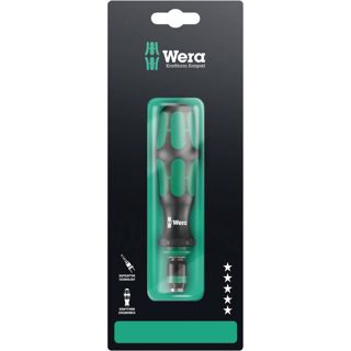 Wera 810/1 Bit-Handhalter mit Sprengring, 1/4 Zoll x 120 mm, 05051005001, Silber
