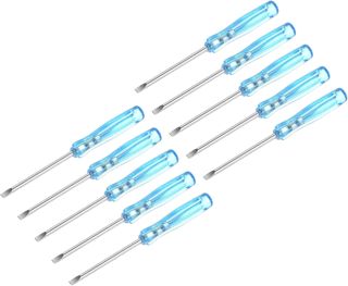 sourcing map 10 Stk, Mini- Schlitzschraubendreher, 2,0mm Flachkopf, 65mm Länge für die Reparatur kleiner Geräte