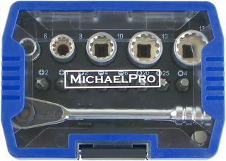 MichaelPro MP012005 1/4" Micro Bit Ratchet Mini Screwdriver High Torque 17 in 1 Close Quarter Ratchet with Bits, Wedge Flutes and Adapter