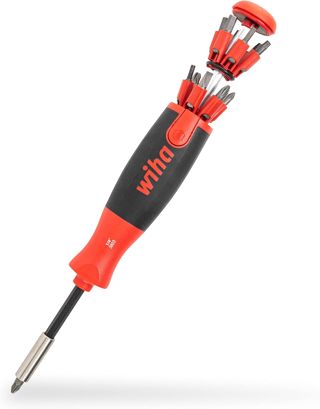 Wiha Schraubendreher mit Bit Magazin LiftUp 25 magnetisch gemischt mit 12 Bits, 1/4" (3803), Bits im Griff, langlebig, universell, Bitsatz, Bithalter, platzsparend, kompakt, stabil