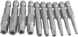 Treki 10 Stück Mini Pentagon Schraubenzieher Bit Set, [S2 Stahl H2.15-H7.55] Fünfkantstern Schraubendreher Bits, Hex Schaft Magnetisch Schrauberbit für Sicherheitskopf- Linsenkopfschrauben