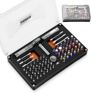 74 in 1 Ratschen Magnetischer Schraubendreher Set, S2-Stahlbits Multi Bit-schraubendreher Set mit Aufbewahrungskoffer, Screwdriver Set für Computer, Brillen, Fahrräder, Möbel und Heimwerkerarbeiten