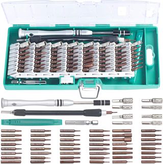 AGT Feinmechaniker Werkzeug: 62-tlg. Profi-Schraubendreher-Bit-Set für Elektronik & Feinmechanik (Feinwerkzeug, Feinwerkzeug Set, Uhr)