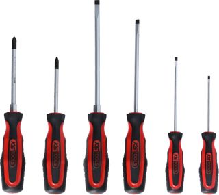 KS Tools 159.0020 ERGOTORQUEplus Schraubendreher-Satz, 6 teilig, Schlitz, PZ, Farbe
