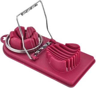 Eierschneider 2 in 1 Eierschneider -Teiler mit Edelstahl -Drahtschreiber multifunktionaler Eierschneider Eiklikator und Edger zum gleichmäßigen Schneiden gekochter Eierbanane und Erdbeer