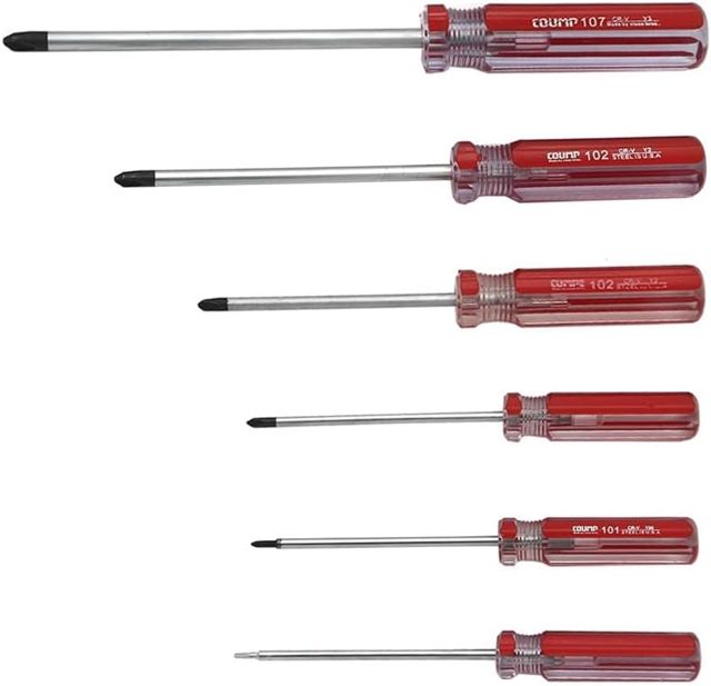 6-teiliger Trimmen Schraubendreher Set Magnetische Trimmen Spitze Schraubendreher Set, Drei Punkt Spitze Schraubendreher mit Kunststoffgriff einschließlich Y1.5mm, Y2mm, Y3mm, Y4mm, Y5mm, Y6mm für Ihr