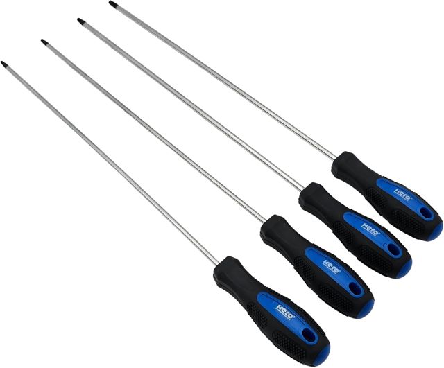 TORX Schraubendreher Set Extra Lang 430 mm – T15 T20 T25 T30 – Profi Schraubenzieher für Werkstatt & KFZ mit Rolltasche – HERO Premium