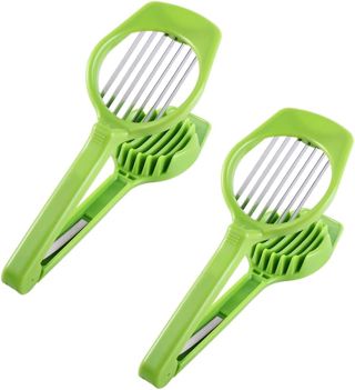2 Stück Edelstahl-Eierschneider, Obstschneider, Handheld-Pilz-Kiwi-Trenner, Erdbeer-Käse-Schneider, Multifunktions-Schneideform