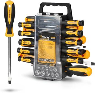 Hoteche 44-teiliges Schraubendreher-Set | CR-V Stahl | Magnetspitzen + Bits + Nusskasten | Für Möbel/Elektronik