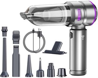 Handstaubsauger, 25000Pa Handstaubsauger Akku, 3-Gang 8000 U/min Elektrische mit Bürstenloser Motor, Mini Staubsauger, Auto Kabellos Staubsauger für Büro Genutzt, Haus, Küche, Tierhaar