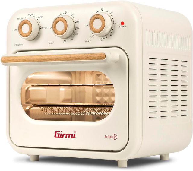 Girmi FG28 Ecofrit 14 L Heißluftfritteuse & Multifunktionsofen, 1300W, 14 Liter, Maxi-Lüfter, bis 230 °C, 5 Programme, Innenbeleuchtung, Rezeptbuch inklusive