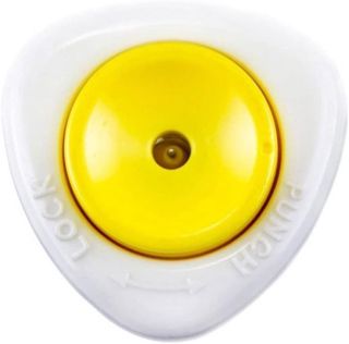 Piercer für gekochte Eier, Egg Punch Piercer, Locher, Pricker, Küchenwerkzeug, halbautomatisch, mit Sicherheitsverriegelung, weiß, gelb