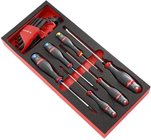 FACOM – Modul mit 8 Protwist-Schraubendrehern – MOD.AT1 – Geeignet für Trolleys – Ergonomischer zweifarbiger Griff – Bedienkomfort – Komplettset – Handwerkzeuge für die Werkstatt