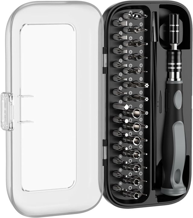 ORIA Präzisions Schraubendreher Set, 48 in 1 Magnetschraubendreher Set mit 41 Stk CRV Bit, Reparatur-Schraubendreher Set mit Verlängerungsstange, Pinzette, für Laptop, Kamera