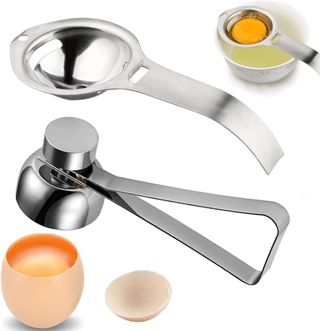 Shell-Öffner Eieröffner Stainless Steel Egg Topper Cutter für Rohes/Weiches Hartgekochtes Ei, Steel Egg Shell-Öffner Eieröffner Stainless, Eiweißabscheider, Metall Eierschale Cutter (Silber)