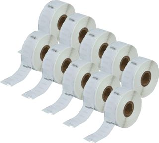 vhbw 10x Etiketten-Rolle 25mm x 54mm (500 Etiketten) kompatibel mit Seiko Smart Label Printer SLP620, SLP650 Etiketten-Drucker Weiß