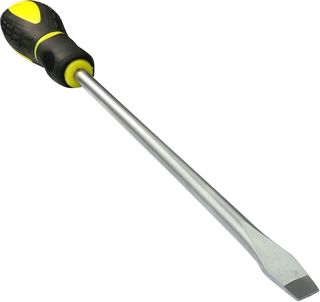 AERZETIX - C45665 - Klassischer flacher Schraubendreher 6x100mm für Schlitzschrauben - Magnetische/Magnetspitze - Rutschfester Bi-Material-Griff - Stahlklinge/CR-V/ -S2