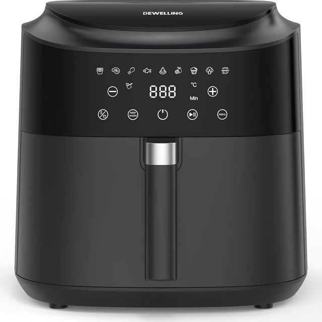 Airfryer Dual Zone 12L - 2600W Heißluftfritteuse mit herausnehmbarem Trenner, XXL Heissluftfritteuse Doppelkammer, 10 Funktionen, Doppelte Sichtfenster, 50–200°C, Zubehör-Set, Rezepte