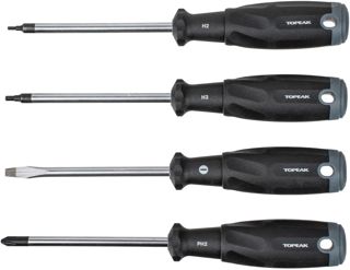Topeak Schraubendreher Set 4-TLG, Stahl/Composite, Schwarz/Gelb, ergonomische Griffe, langlebiges Fahrradwerkzeug, Länge 20,5 cm, 15400218