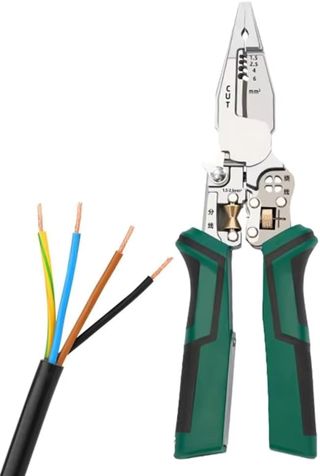 Drahtschneider, 10-in-1, Abisolierzange für Elektrische Kabel, Spannungsprüfer, Schere mit Strommessfunktion