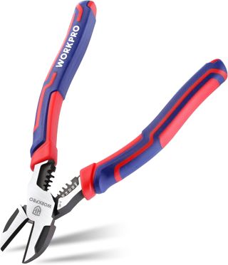 WORKPRO 2-in-1 Seitenschneider 200 mm, Abisolierzange, Drahtschneider