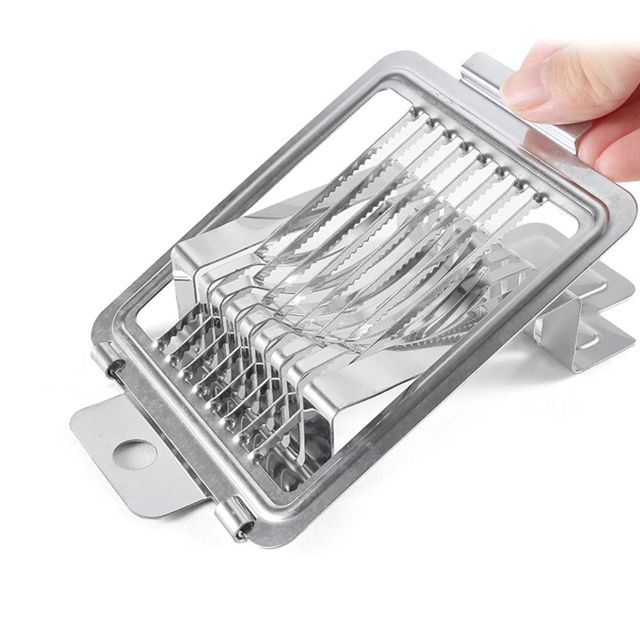 Eierschneider Hartgekochte Eier, Eierschneider, Erdbeerschneider, Becherschneider aus Edelstahldraht mit Aluminiumgehäuse, Eier, Obst, Pilze und Mehr (Silber)