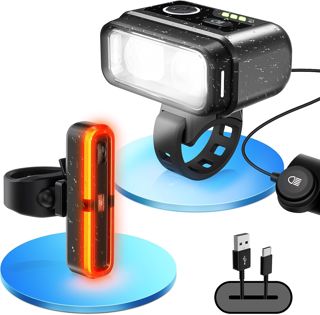 Fahrradlicht Set, 100 Lux Fernlicht & Bremslicht, Aufladbar Fahrradlampe mit 3200mAh Akku, StVZO zugelassen, Type-C, IPX5 Wasserdicht für Fahrrad MTB Ebike - 2026 Patente Disign
