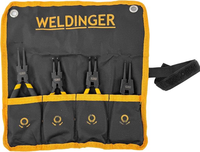 WELDINGER Sicherungsringzangen 4er-Satz 7" innen und außen, gerade und abgewinkelt