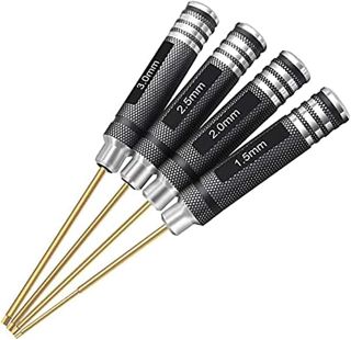 4 Stück 1,5 mm 2,0 mm 2,5 mm 3,0 mm Sechskantschraubendreher-Set RC-Werkzeugsatz RC-Schraubendreher-Schraubenschlüsselsatz für RC-Car-Drohnenbootmodelle