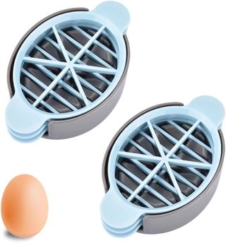 2 Stück Eierschneider, 3-in-1 Eierschneider, Erdbeerschneider, gekochtes Ei, multifunktionales Eierschneider-Werkzeug für gekochtes Ei, weiches Obst