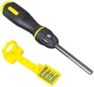 Stanley Bit-Schraubendreher, mit zehn Bits, SL6.5; PH1/2; PZ1/2; T10/15; Robertson 1/2, magnetischer Bit-Halter 0-68-011