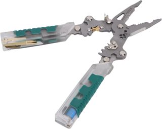 FTVOGUE Zusammenklappbarer Abisolierer, Galvanisierter Edelstahl, Handliches Abisolierwerkzeug mit Spannungsprüfer für Elektriker 8,8 Zoll