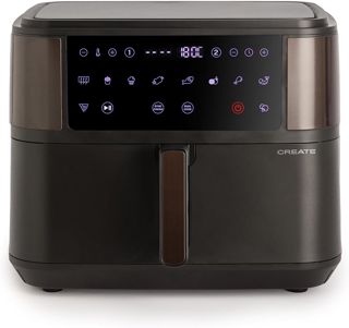 CREATE/AIR FRYER STUDIO CRYSTAL/Ölfreie Heißluftfritteuse 4.2L mit Wasserdampfgarer Cremeweiß/Fassungsvermögen 5-6 Portionen, 6 Programme, Glasbehälter, Zeit- und Temperaturkontrolle, 1300W
